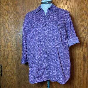 Women’s Sonoma Lavender Patterned Button Down Shirt - maternity - Large